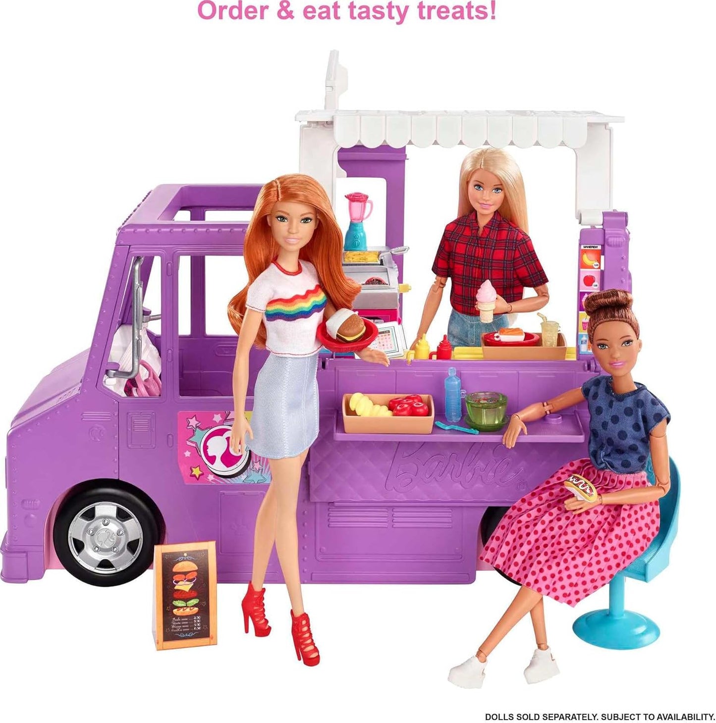 Barbie Furgoncino Street Food -Veicolo Trasformabile con 30+ Accessori