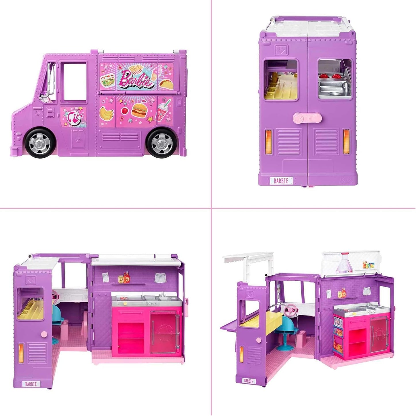 Barbie Furgoncino Street Food -Veicolo Trasformabile con 30+ Accessori