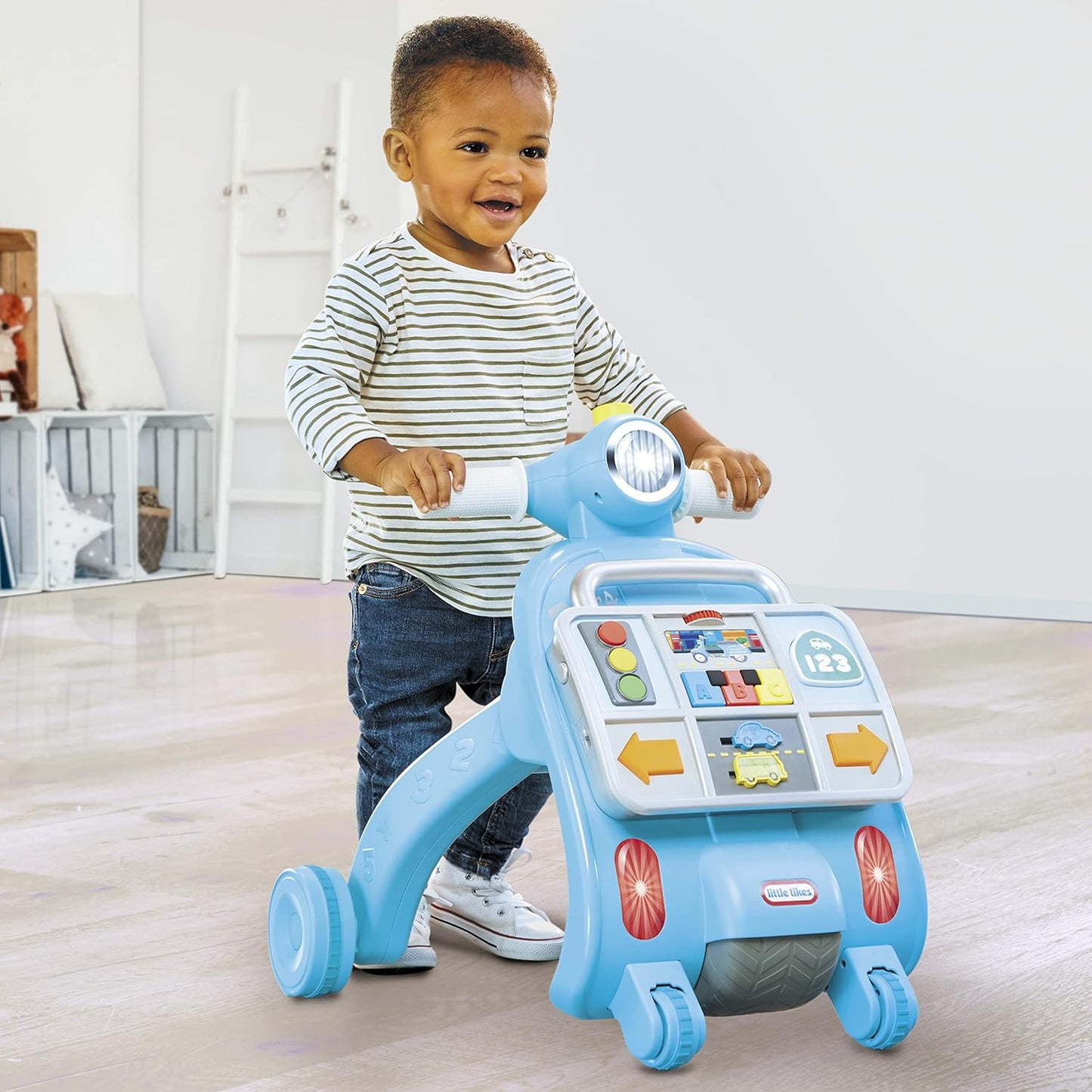 Little Tikes Learn & Play Girello, Effetti Sonori, Pannello Attività Staccabile, dai 9 a 36 Mesi