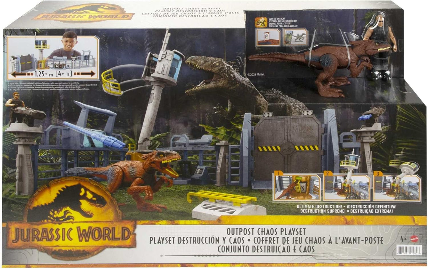 Jurassic World Dominion Outpost Chaos Playset con 2 action figure...2