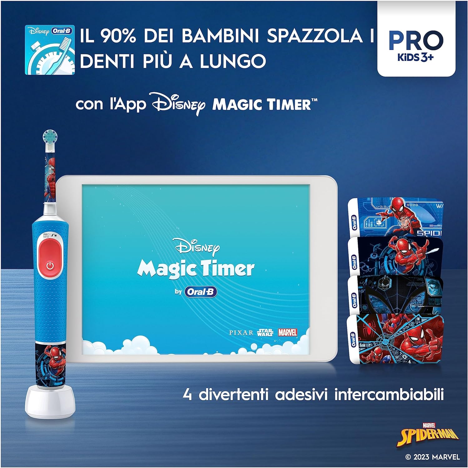 Oral-B Spazzolino Elettrico Ricaricabile Pro Kids Marvel Spiderman...